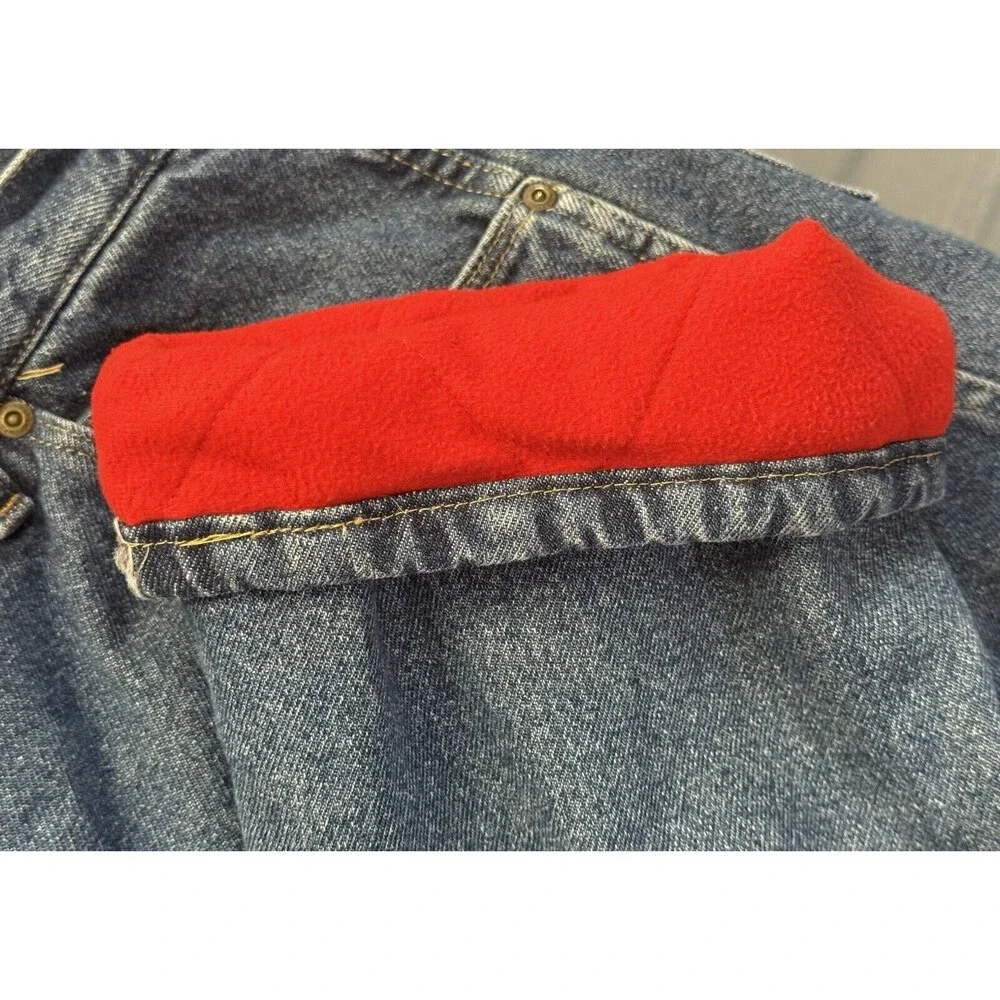 Wrangler Jeans Mens‎ 38x30 Blue Jean Fleece Lined Medium Wash Utility Work Pants